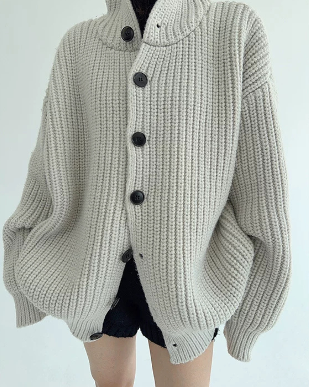 Oversized Hooded Knit Cardigan YLS1059