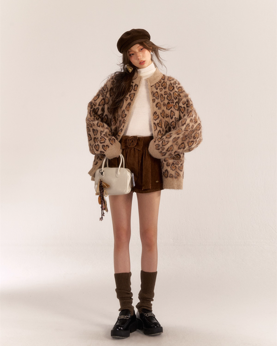 Leopard Print Knit Cardigan ASG0057