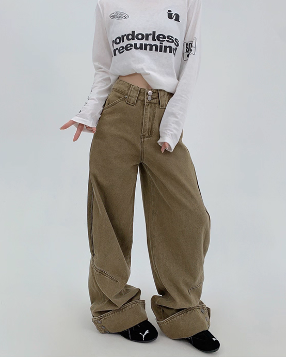 Vintage Straight Wide Pants YLS0972