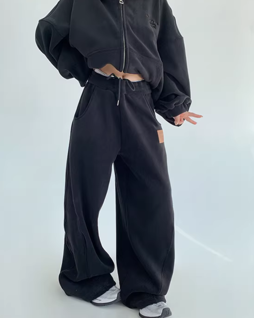 Fleece Zip-Up Hoodie / Fleece Wide Pants YLS1015