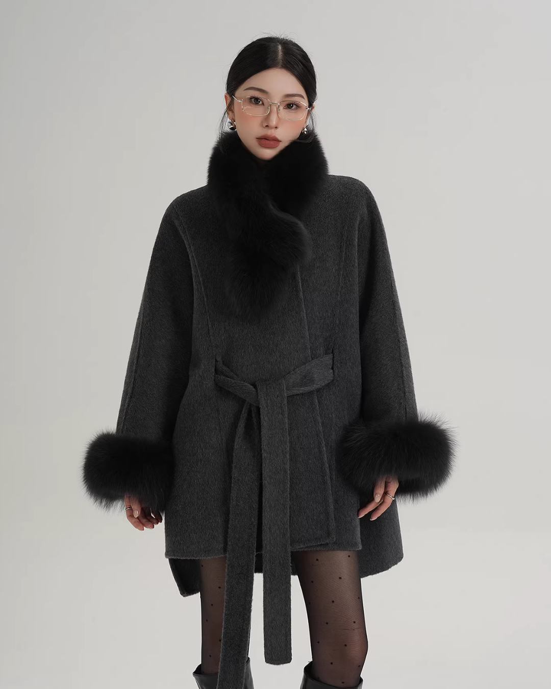 Fur Collar Cape Coat SRS0400