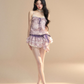 French Purple Frill Dress LAS0021
