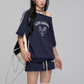 One Shoulder Sweat Top / Sweat Mini Skirt ASG0044