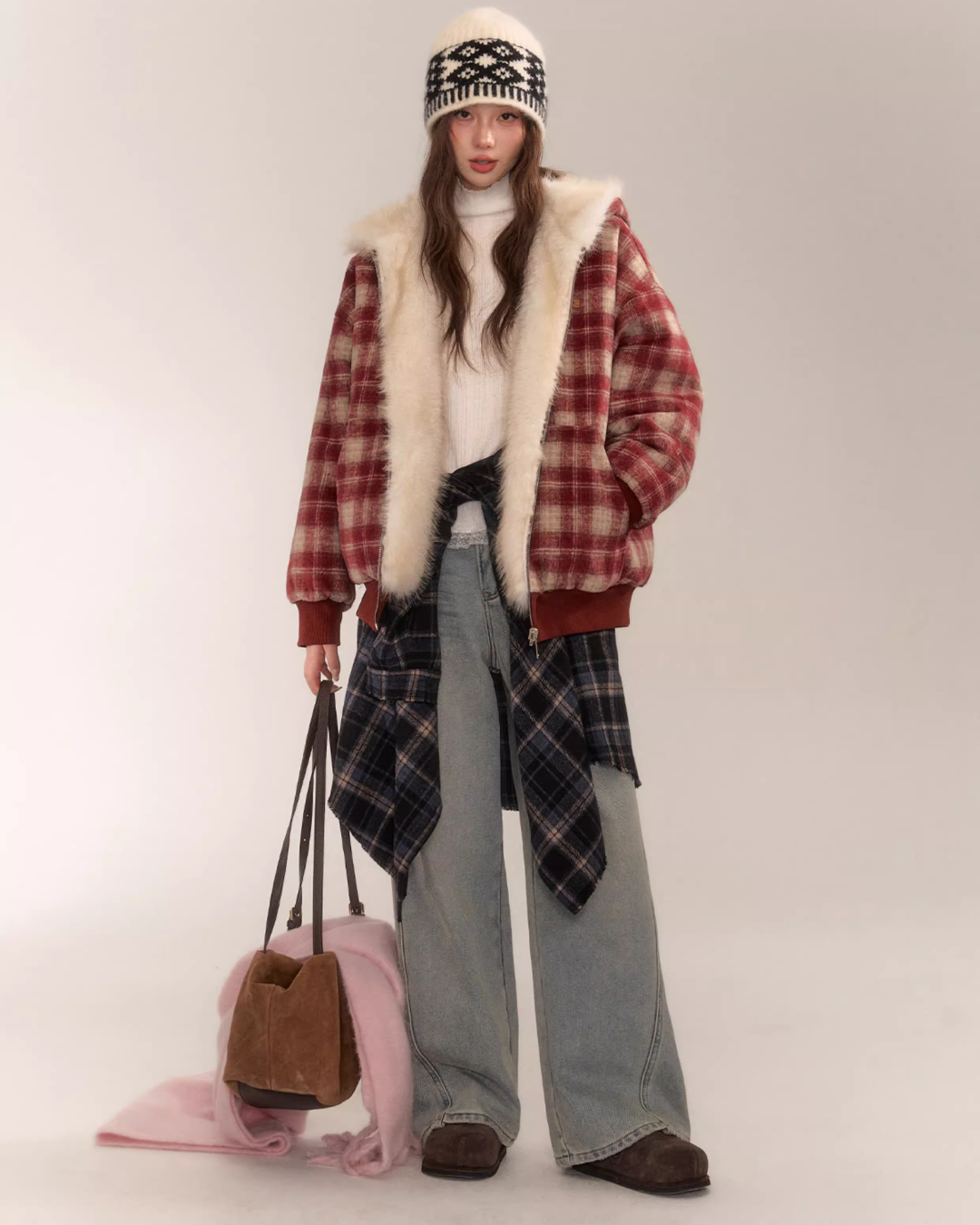 Reversible Check Fleece Jacket ASG0060