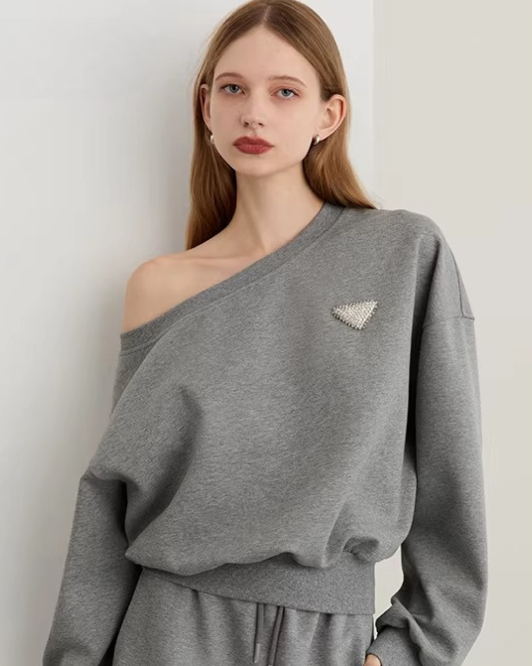 One-Shoulder Sweatshirt Top / Mini Skirt DPY0069