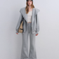 Oversized Collar Zip-Up Hoodie / Flare Sweatpants  ASG0083