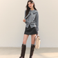 Plaid Spliced Hood Hoodie / Mini Skirt / Flare Pants ASG0066
