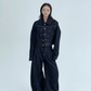 Dark Blue Denim Jacket / Wide Denim Pants YLS0912