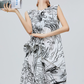 Hand-Drawn Floral Print Dress FER0289