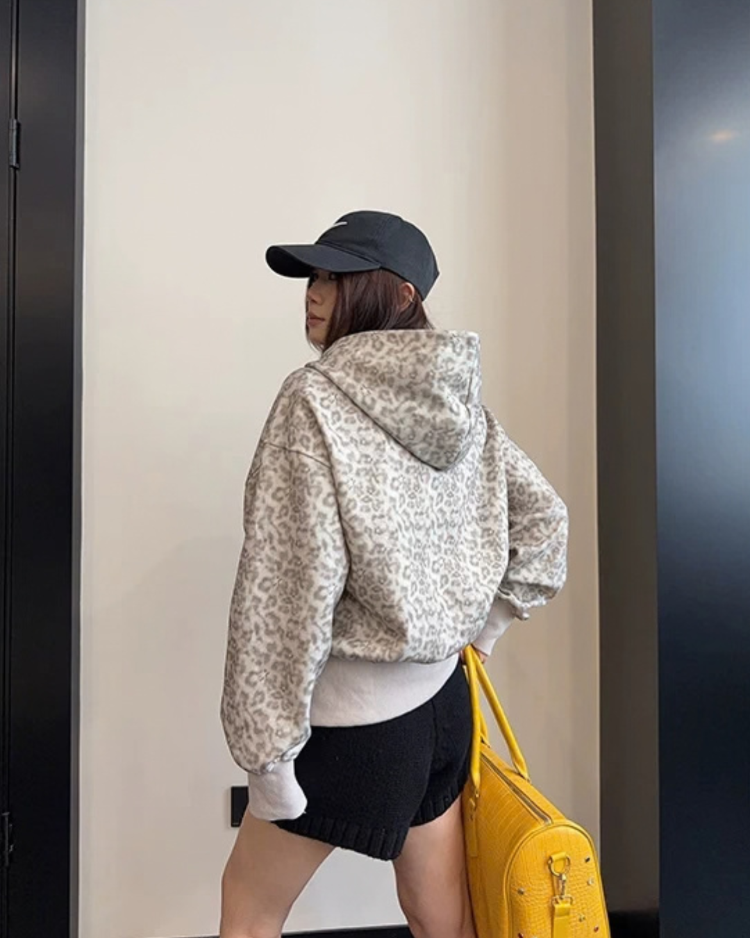 Leopard Print Zip Hoodie YLS1048