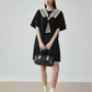 Race-Switching Sailor Collar Mini Dress FER0274