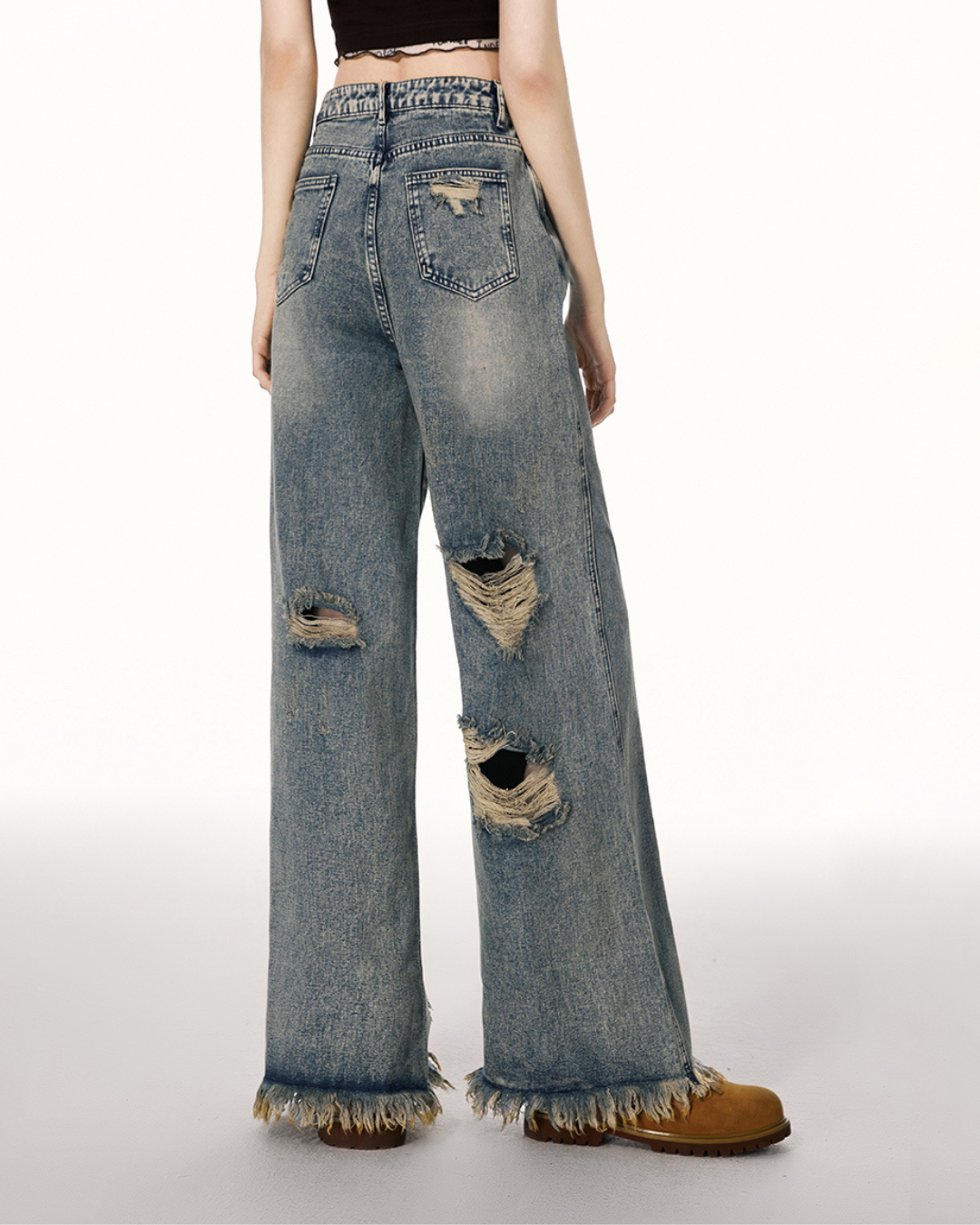 High Waist Wide Leg Denim IMO0061