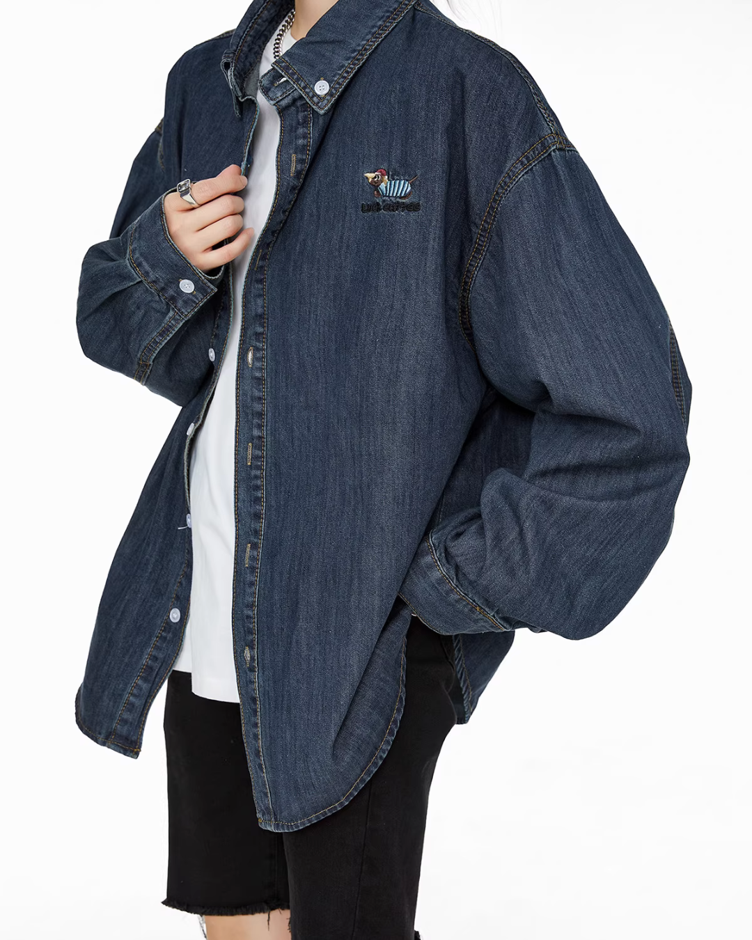 Retro Loose Silhouette Denim Shirt ICM0083