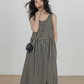 Round Neck Paid Dress VAS0082
