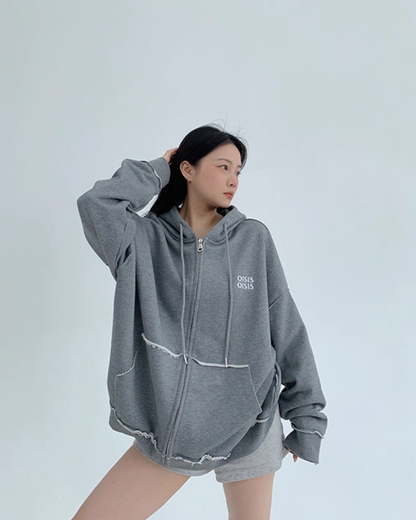 Oversized Zip-Up Hoodie YLS0940