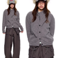 Dot Polar Fleece Knit Cardigan EZK0099