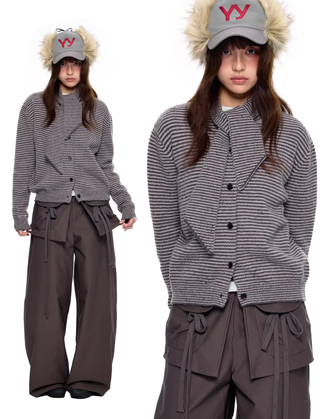 Dot Polar Fleece Knit Cardigan EZK0099