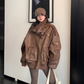 Vintage Leather Faux Fur Jacket YLS1005