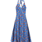 Halter Neck Floral Dress / Round Neck Cardigan WEO0049