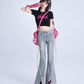 Lace-Up Flared Denim Pants 1SH0003