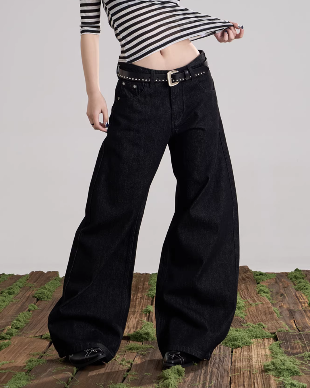 Back Logo Wide Denim Pants ONP0004