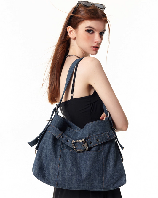 Belt Denim Fabric Shoulder Bag VSE0068