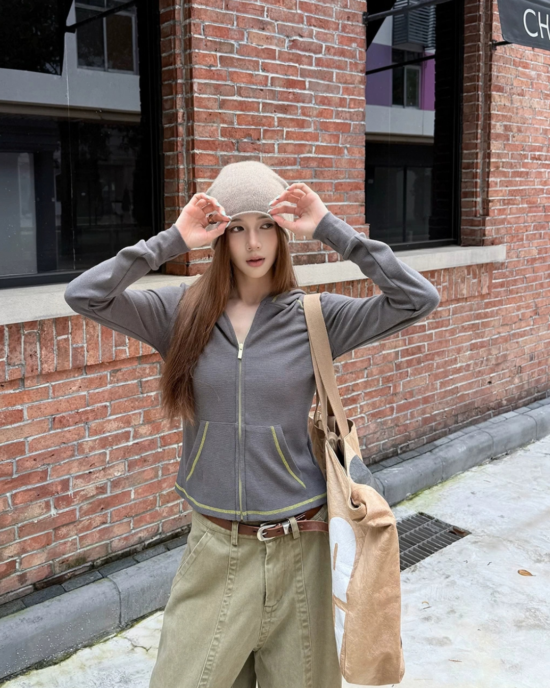 Rib Zip-Up Slim Hoodie WWP0014