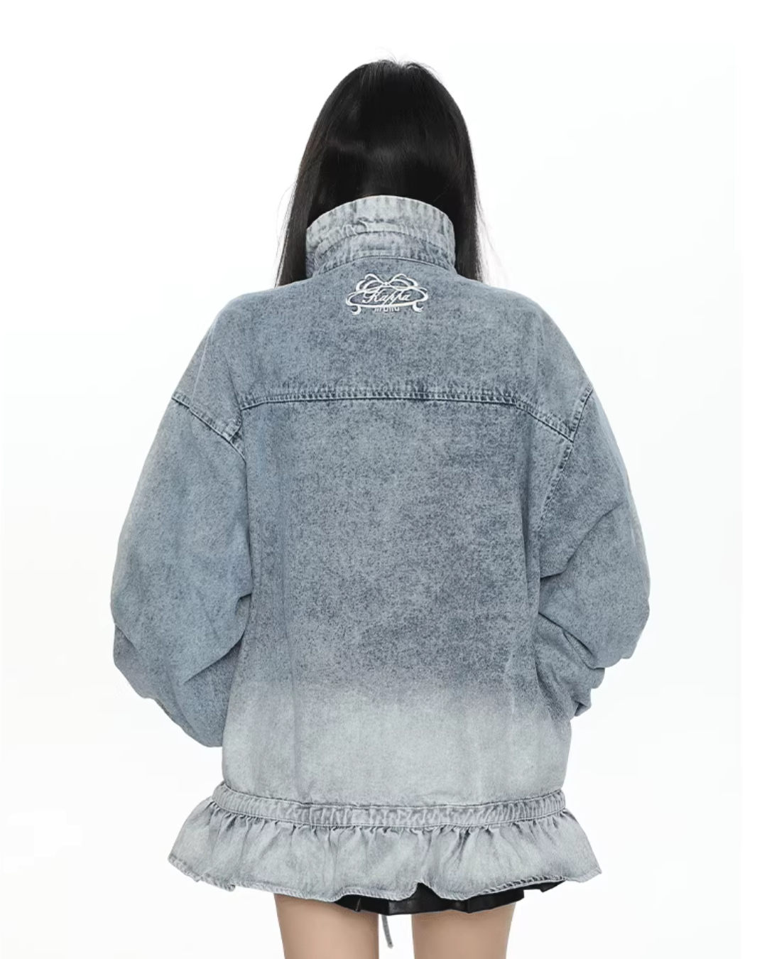 Stand Collar Flare Denim Jacket BGS0048