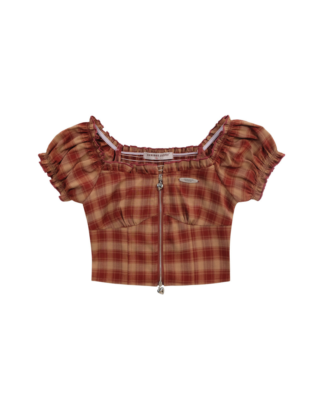 Retro Plaid Off-Shoulder Tops ZZF0236