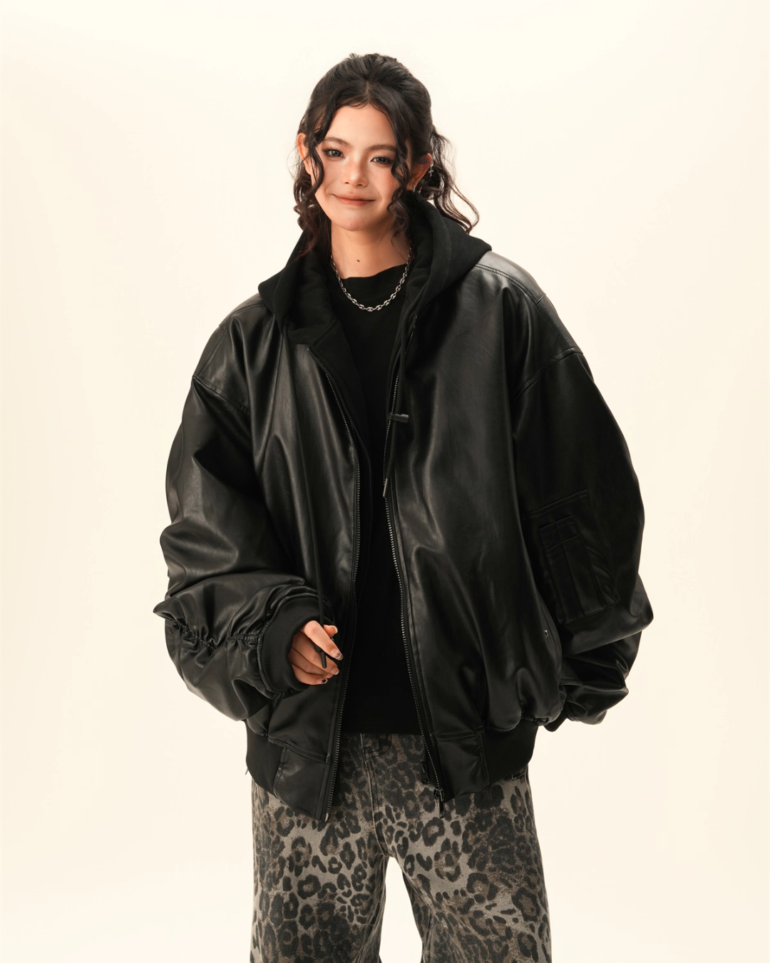 PU Leather Padded Jacket  BWA0006