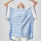 Plaid Patchwork Short-Sleeve Shirt FER0178