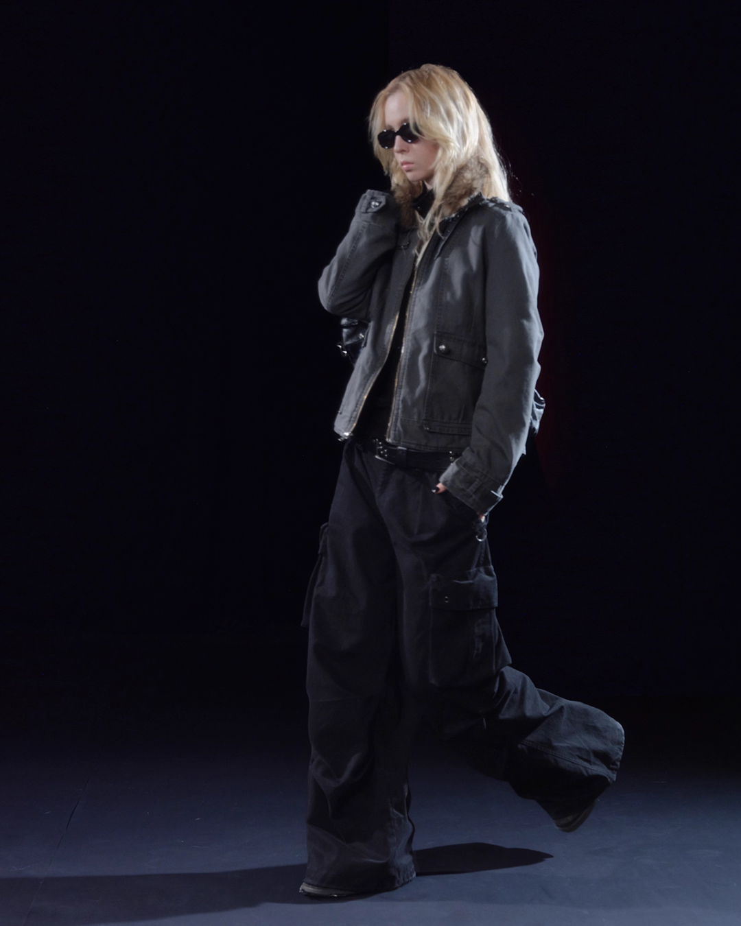 Stand Collar Punk Washed Jacket WAT0010