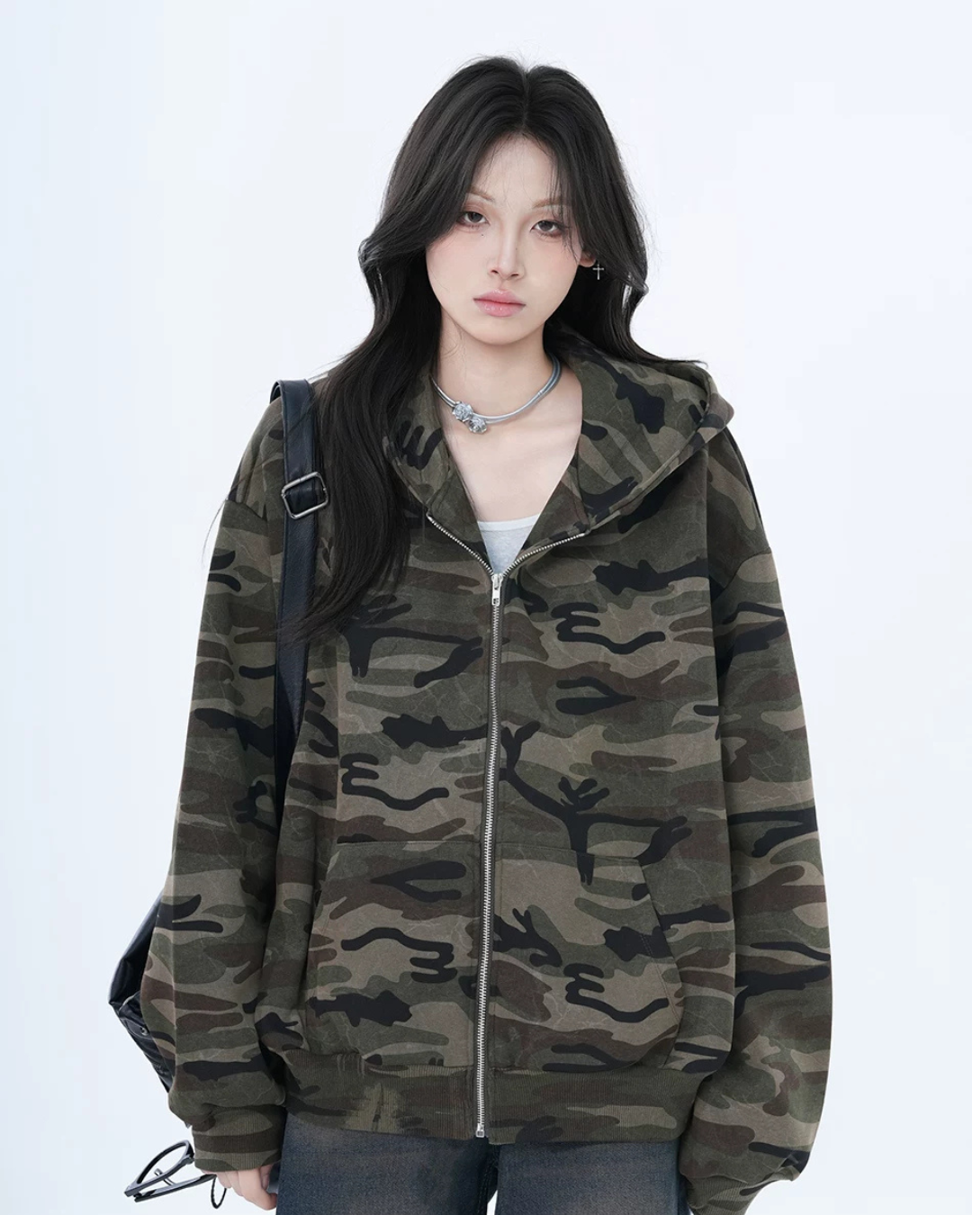 Camouflage Zip-Up Hoodie WLS0008