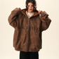 Oversized Suede Zip Hoodie BWA0007