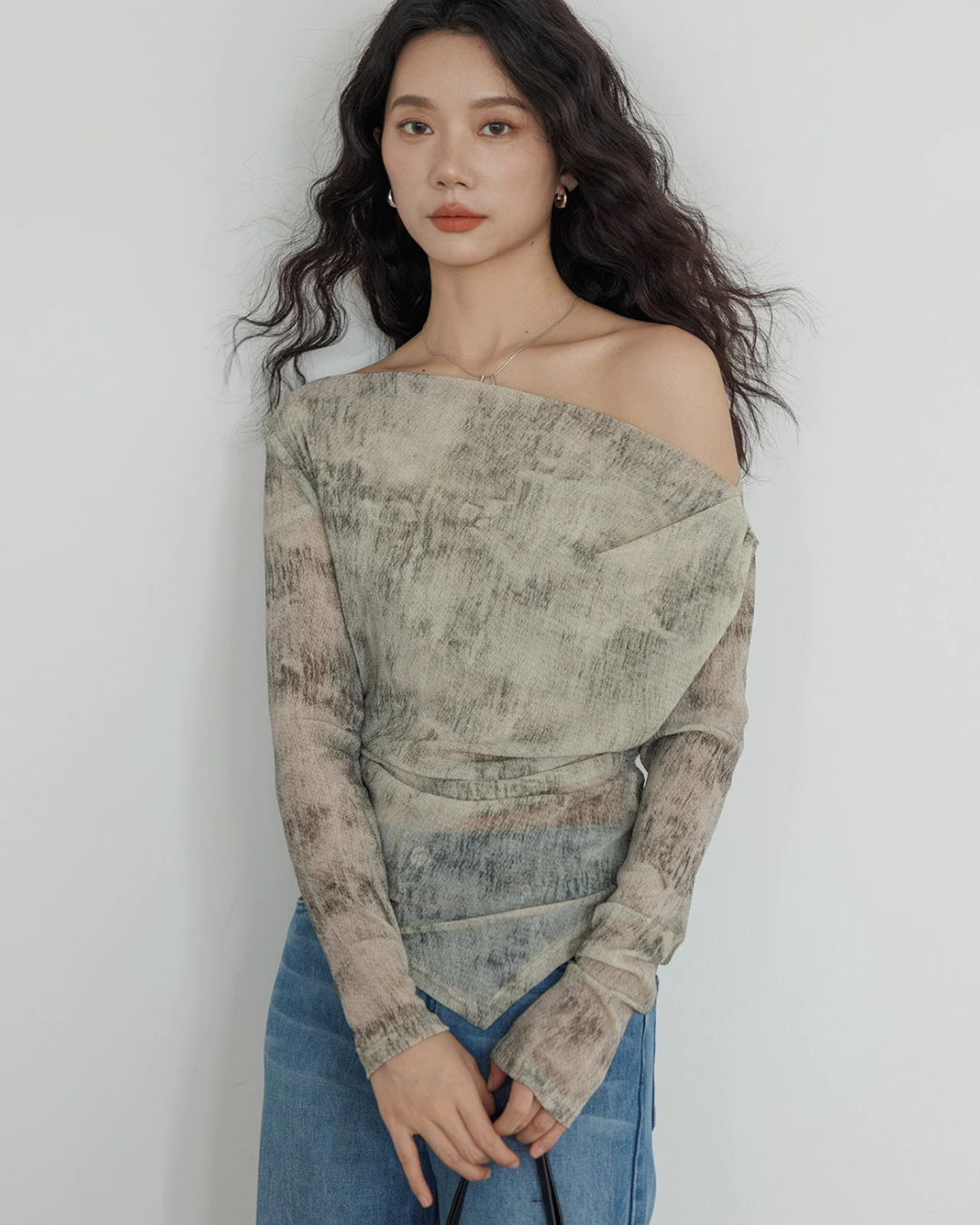 Asymmetrical Sheer Top VAS0071
