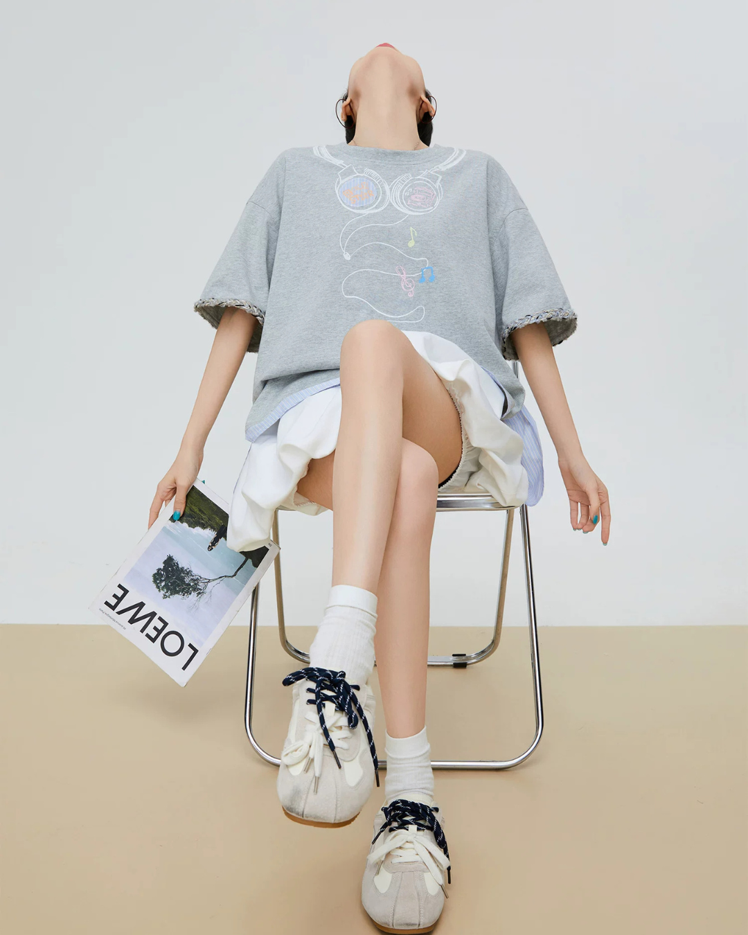 Headphone Print Short-Sleeve T-Shirt FER0168