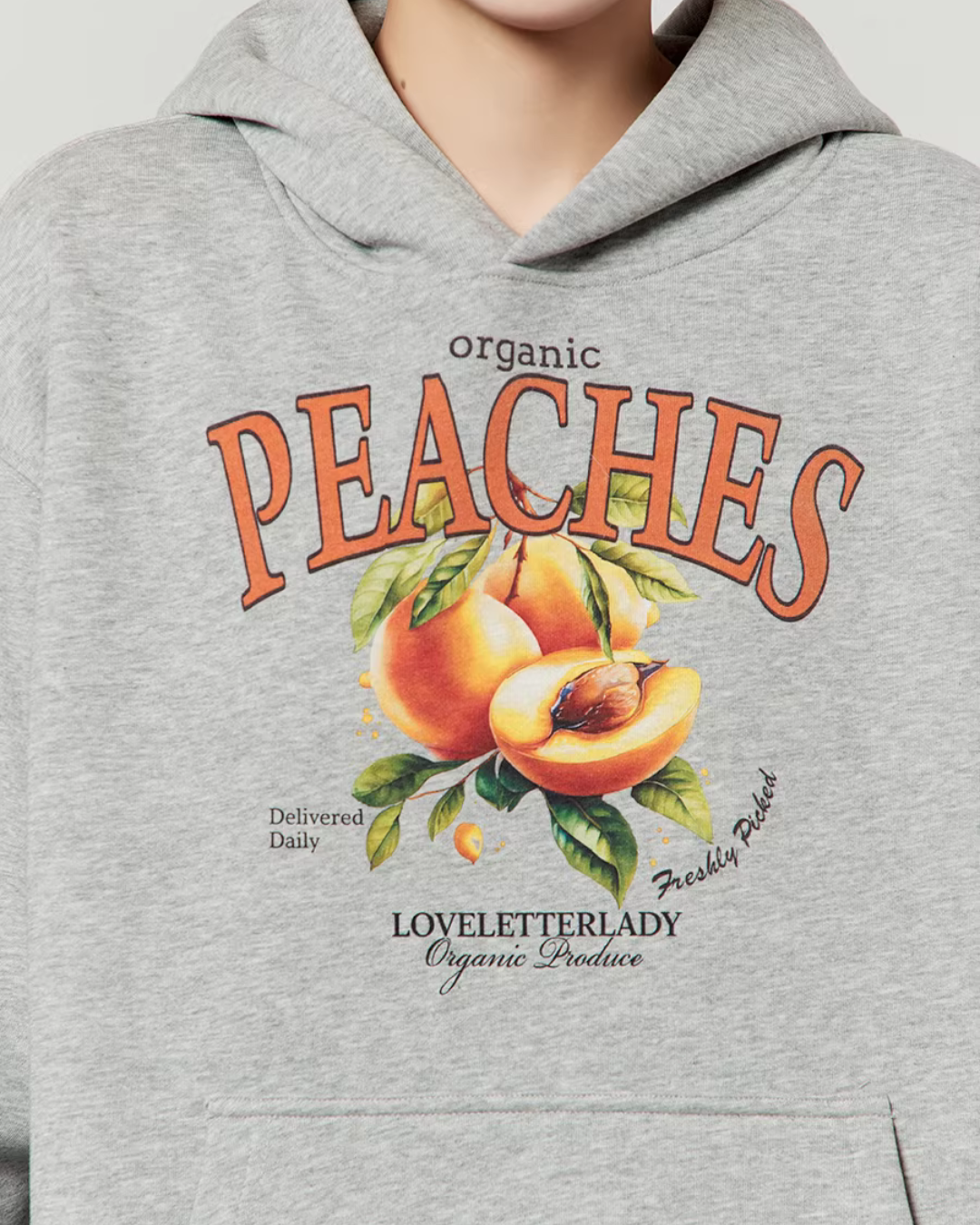 Fruit Print Sweat Hoodie / Docking Mini Skirt LLA0644