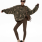Camouflage Loose Crew Neck Top ZRS0100