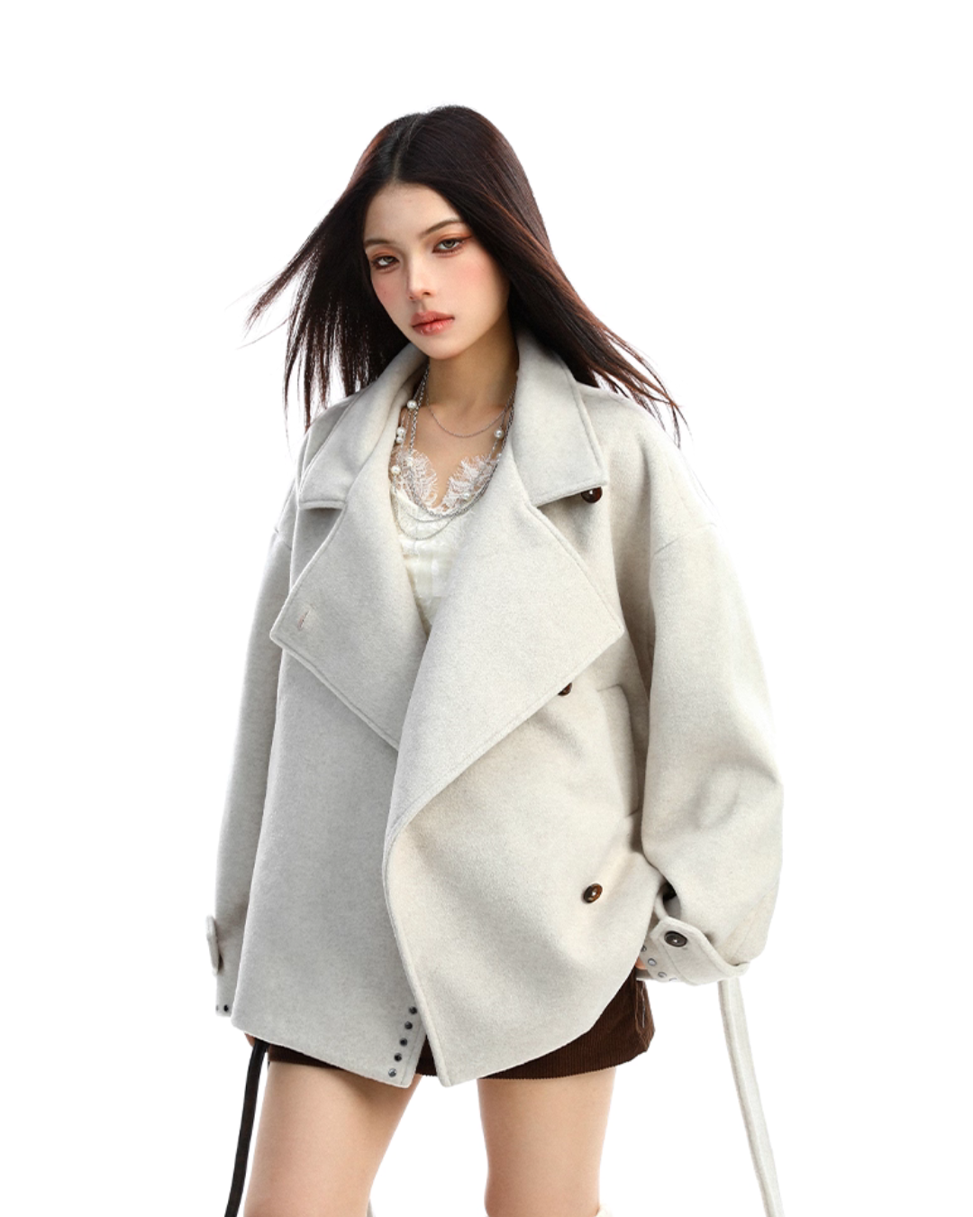 Stand Collar Mid-Length Coat BGS0035