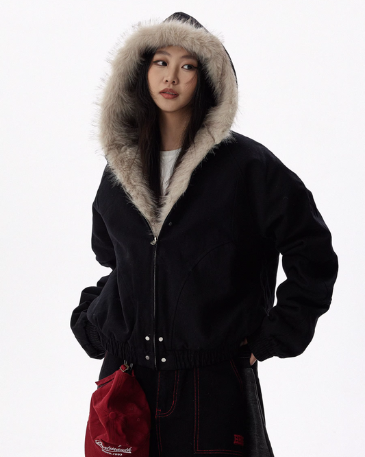 Fur Hooded Zip Jacket HGX0022