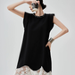 Lace Switching Asymmetry Dress FER0139
