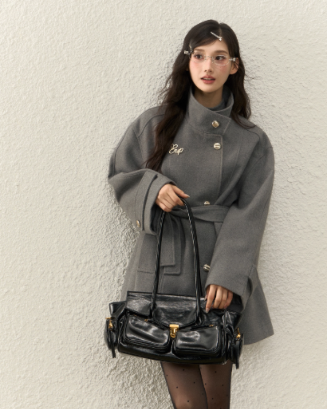Stand Collar Gold Button Coat ELS0018