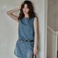 Sleeveless Denim Mini Dress SMS0016