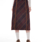 Slim Dark Red Plaid Skirt ZZF0341