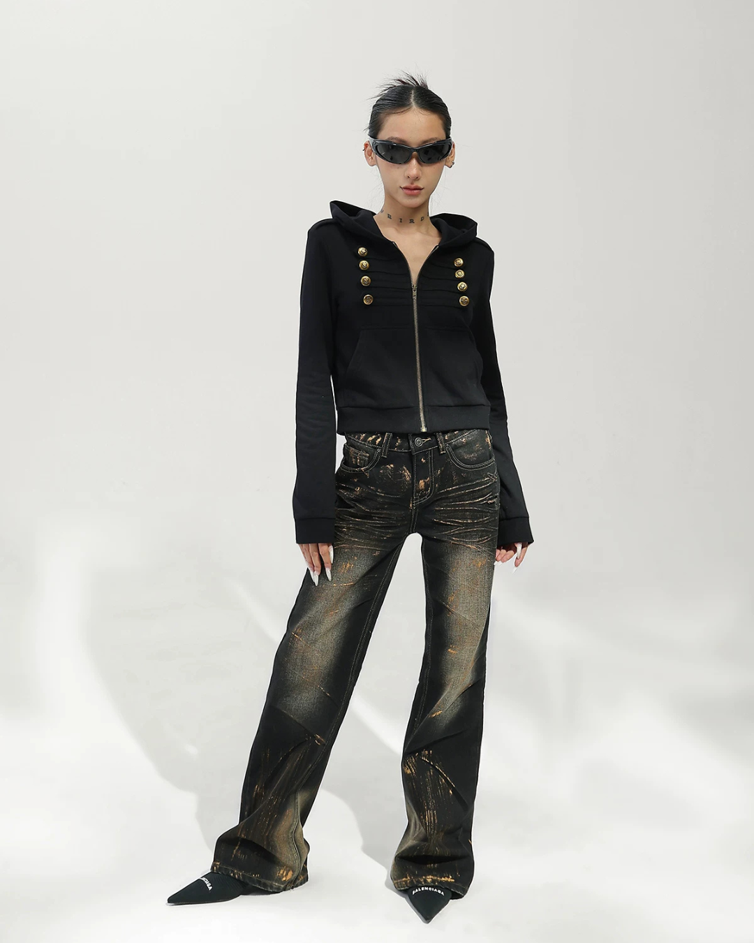 Graffiti Contour Denim Pants ACS0368