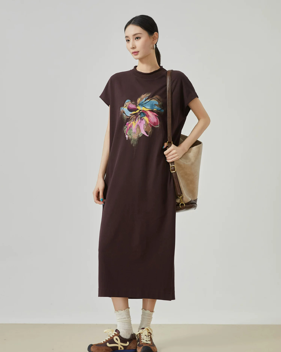 Floral Print Sleeveless Dress FER0140