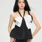White Ribbon Halterneck Camisole PUC0019