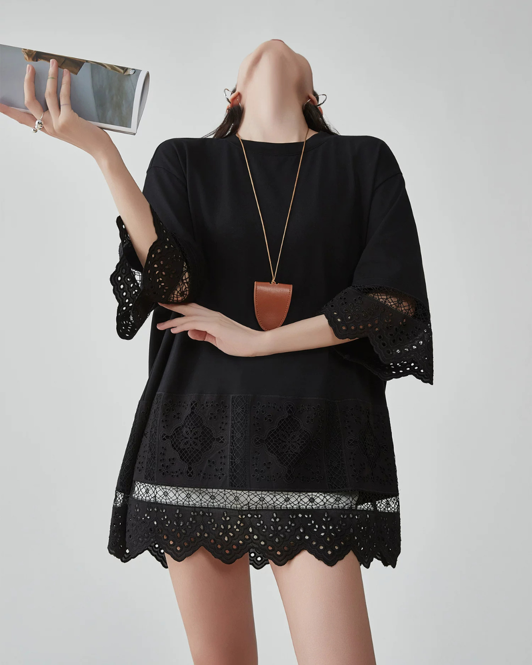 Scallop Lace Oversized Top FER0164