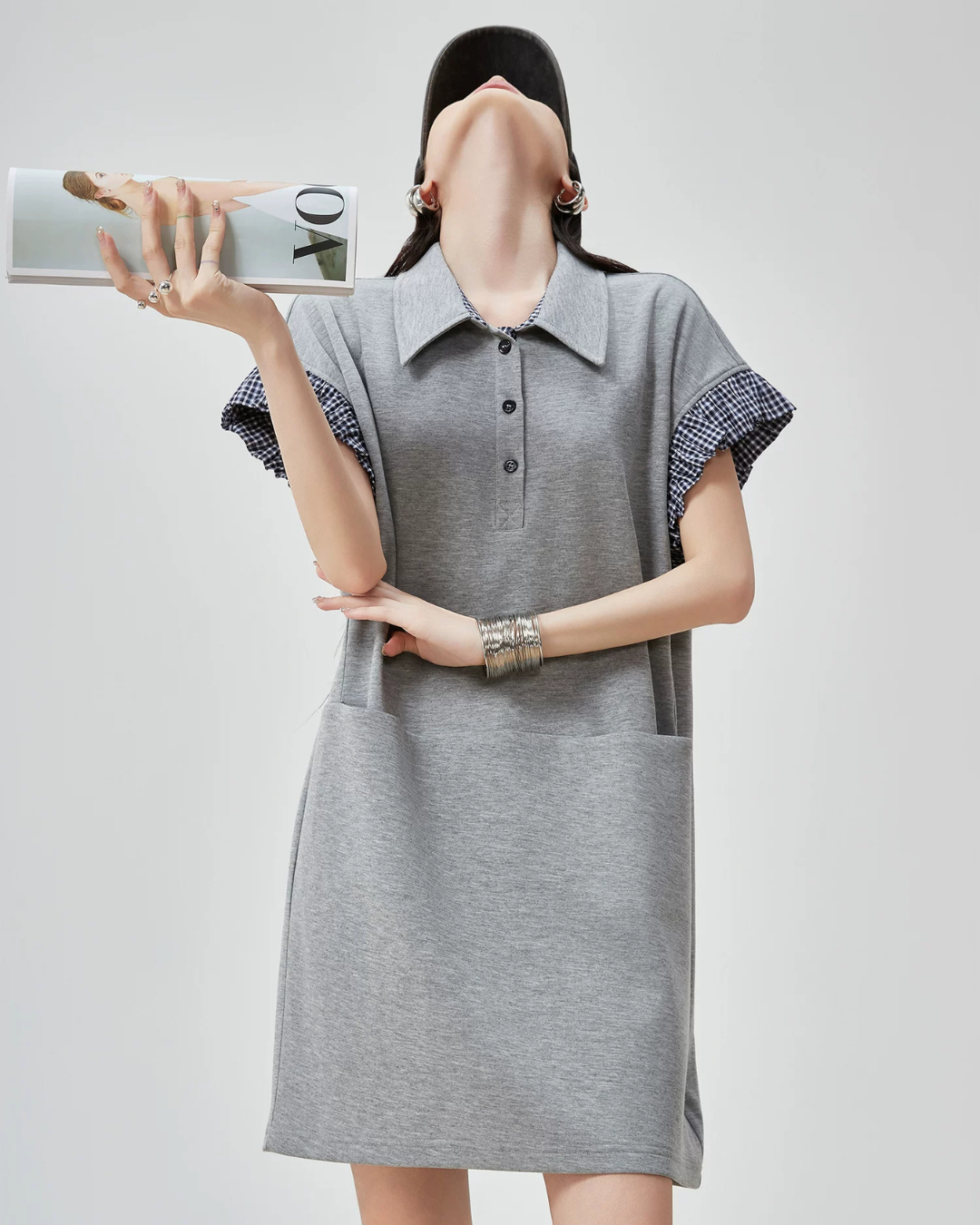 Gingham Check Polo Sweat Dress FER0206