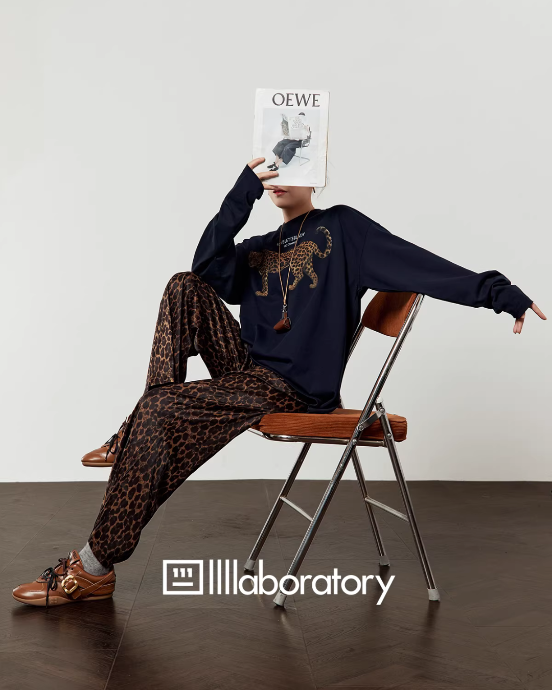 Leopard Print Long Sleeve / Leopard Print Wide Pants LLA0597